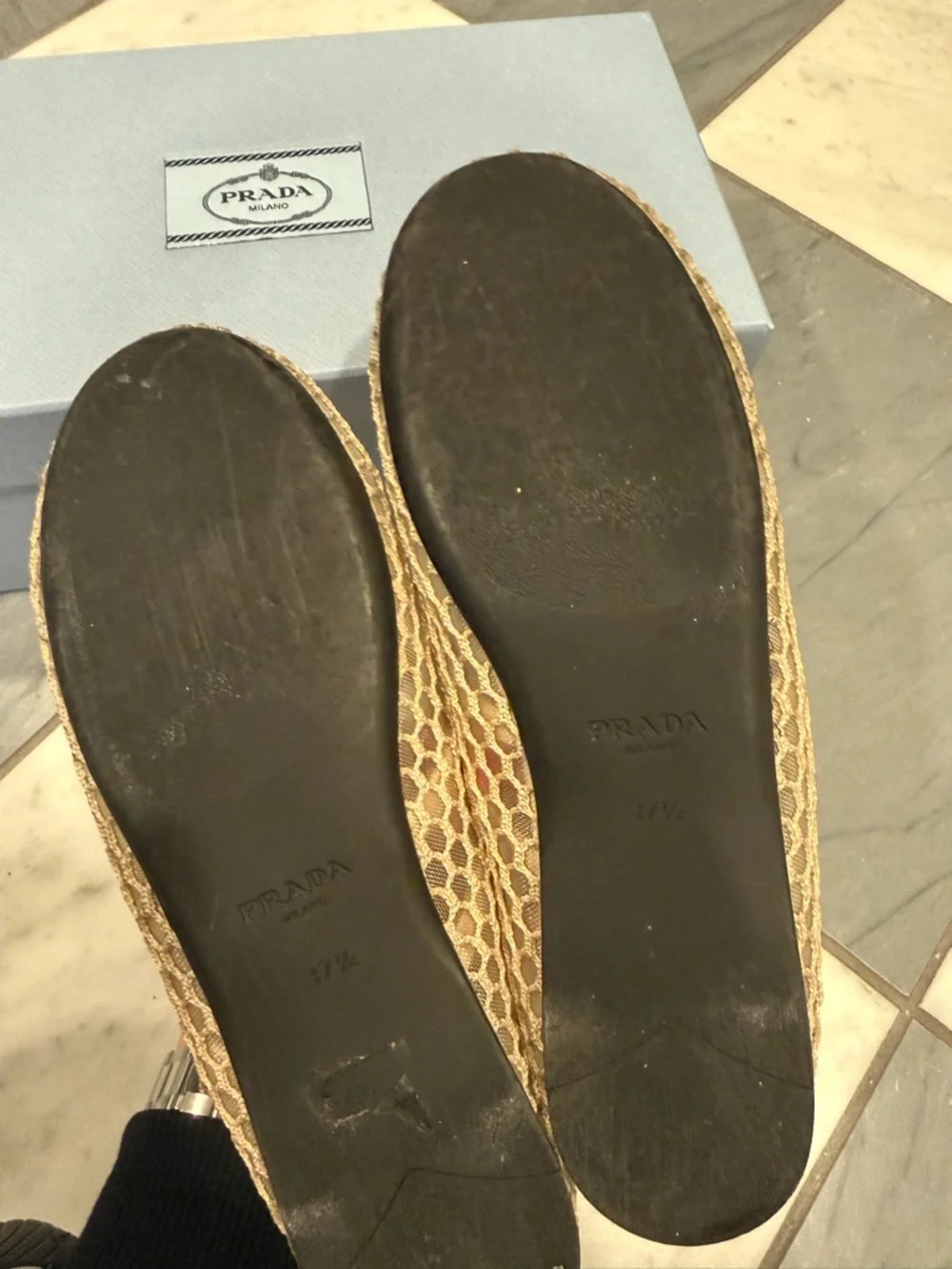 Prada Ballerina Mesh Mary Jane Flat - Picture 11 of 13